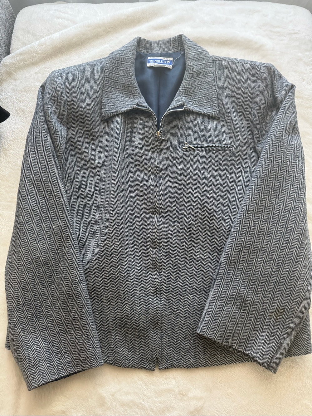 Pendleton Women’s Gray Herringbone Zip Jacket
